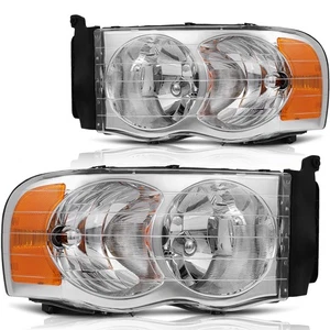 Conjunto de faros izquierdo+derecho para Dodge Ram 1500 2500 3500 2002-2005 cromado - Imagen 1 de 9