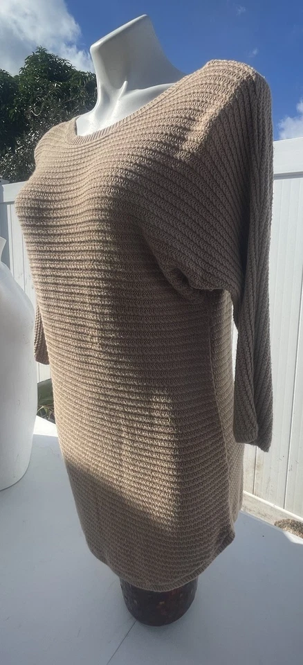 Suéter de punto acanalado tostado medio para mujer NY&C manga larga pulóver top Foto 1 de 4