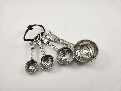 Cucharas medidoras Ganz Angel corazón en relieve 4 piezas aleación de zinc Foto 1 de 4