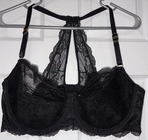 Cacique Women’s 44D Lace Back Bra Black Underwire Sexy Adjustable Straps - Picture 1 of 6