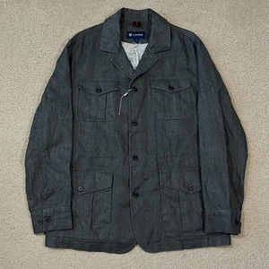 Chaqueta deportiva de safari marrón lino Cremieux para hombre talla grande nueva sin etiquetas - Imagen 1 de 7