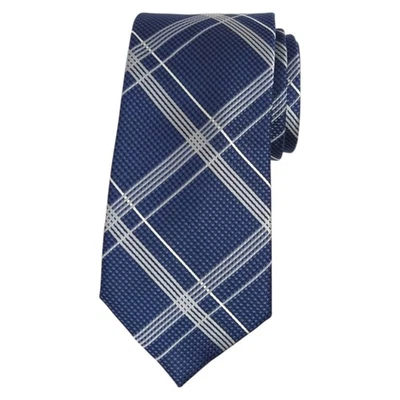 Corbata clásica 3,15 MICHAEL KORS para hombre azul marino corso a cuadros mezcla de seda Foto 1 de 4