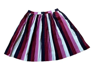 Modcloth Collectif London Jasmine Bubble Gum Stripe Swing Skirt Sateen 2XL Retro - Picture 1 of 7