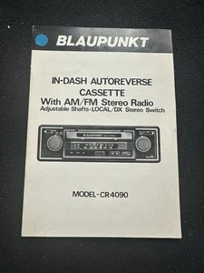Porsche Blaupunkt CR-4090 1976-1978 estéreo 911 SC 911S 911SC radio manual del propietario - Imagen 1 de 4
