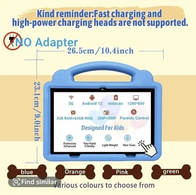 10.1 Inch Android Tablet For Kids Blue - Image 1 of 3