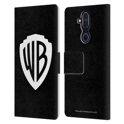 OFFICIAL WARNER BROS. SHIELD LOGO LEATHER BOOK WALLET CASE FOR NOKIA PHONES - Image 1 of 4