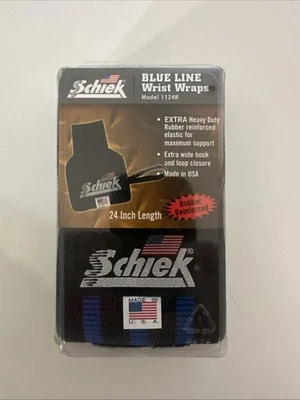 Muñequeras Schiek Blue Line Weight 12" pulgadas exclusivas hechas en EE. UU. Foto 1 de 4