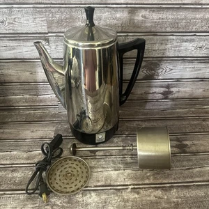 Vtg Presto 12 Cup Stainless Steel Electric Coffee Percolator Model 0281104 Works - Picture 1 of 10
