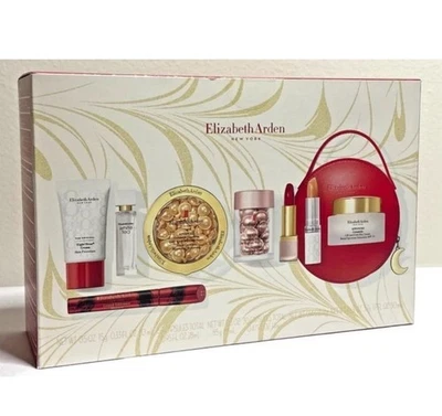 Elizabeth Arden Holiday Set Skincare Makeup White Tea Fragrance RED Handbag 9pc - Image 1 of 4