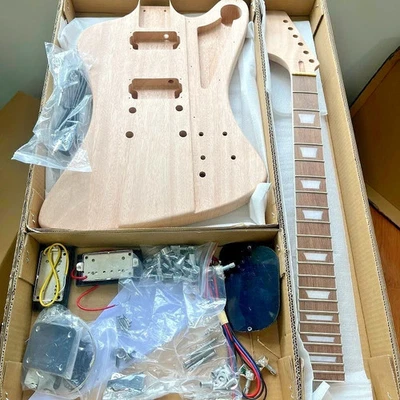 Kit de guitarra eléctrica hágalo usted mismo almacén de EE. UU. B-Firebird cuerpo sólido de caoba Foto 1 de 4