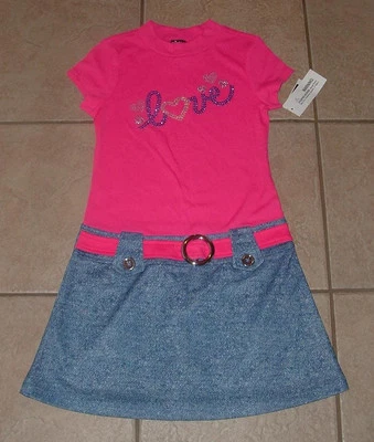 NUEVO NUEVO CON ETIQUETAS Vestido Niñas Talla Grande 10/12 Adornado Colorido Cintura Caída ROSA Y VIOLETA Foto 1 de 3