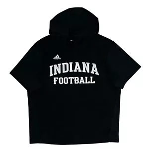 Adidas Indiana University IU Football Team Issued Short Sleeve Sweatshirt Medium - Picture 1 of 4