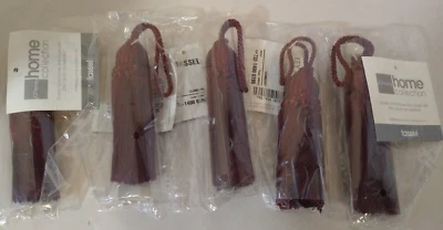 NOS 5 JcPenney Home Collection Curtain Key Tassel Cranberry Color - Image 1 of 4