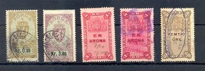 NORWEGEN etc 5 x EINKOMMENSSTEMPEL GEBRAUCHT -- KOSTENLOSER VF - Bild 1 von 1