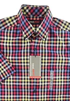 Camisa de Viaje Roundtree & Yorke Inteligente Manga Corta EZ Care Pequeña S Foto 1 de 4