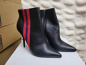 "Botín al tobillo Steve Madden Knock de cuero negro 4"" tacón talla 8" - Imagen 1 de 7