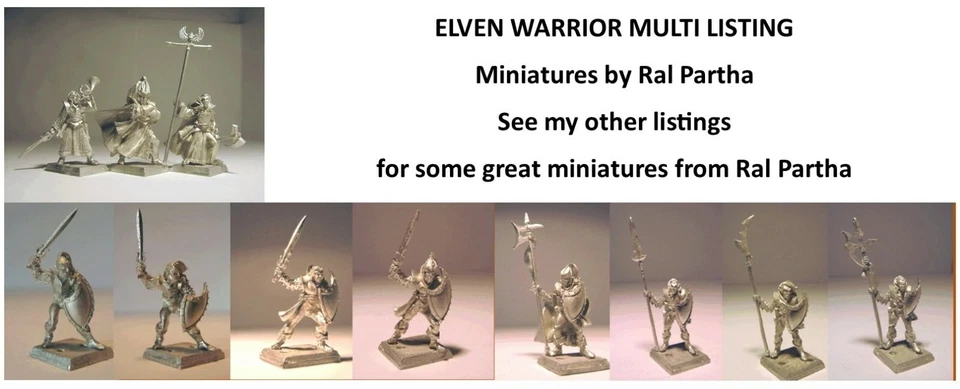 RAL PARTHA Fantasy 28mm Metal ELF ELVEN Warrior Fighter D&D Multi listing R - Image 1 of 1