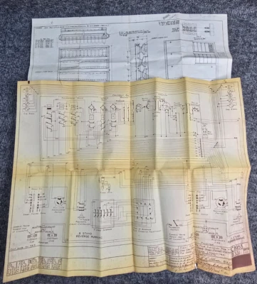 2 Vintage Train Railway Blueprint Schematic 1950s Relay Controls - Image 1 of 4