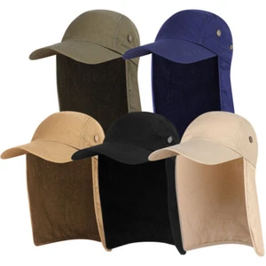 Men Sun Cap with Ear Face Neck Cover Flap Outdoor UV Protect Hiking Fishing Hat - Picture 1 of 21