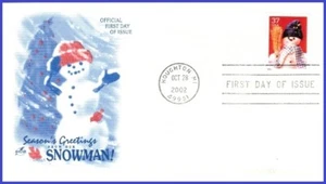 USA3 #3677 U/A ARTCRAFT FDC Snowman Blue Plaid Scarf s/a - Picture 1 of 1