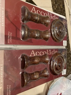 Nuevo 2 retenciones de cortina de marfil jaspeado tallado con vástagos y herrajes Foto 1 de 4