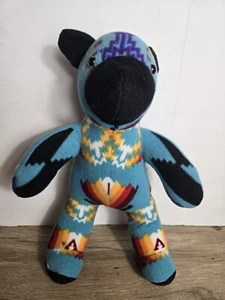 Vintage Pendleton Bear Teal Multicolor Aztec 17" Wool - Picture 1 of 9