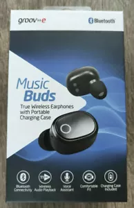 Groov-e Music Buds True Wireless Earphones with Charging Case - Black SEALED- - Picture 1 of 1