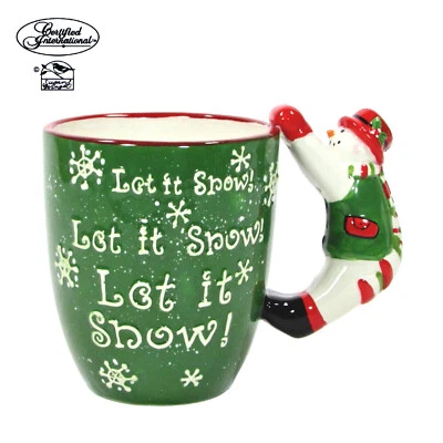 Taza certificada International CHRISTMAS FUN 18 oz muñeco de nieve Let It Snow Susan Winget Foto 1 de 4