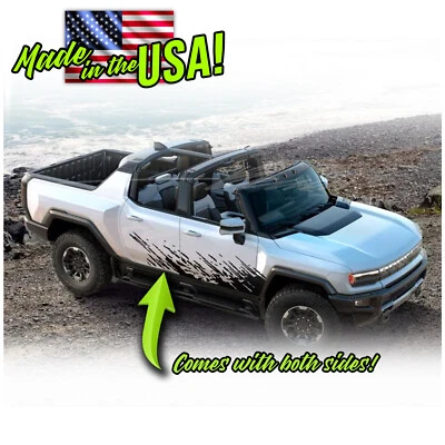 Mud Splash Side Door Splatter Racing Stripes Decal -  FITS 2022 & Ups HUMMER EV - Изображение 1 из 2