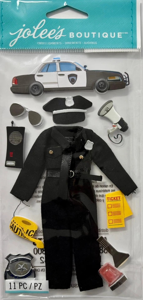 Pegatinas dimensionales Jolee's Boutique ~ oficial de policía 11 piezas Foto 1 de 1