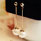 Gold & Pearl Drop Earrings **uk Seller** Bride Gift Present