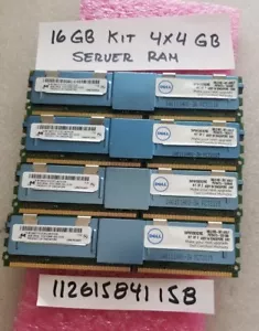 16GB PC DDR DDR2 PC2 PC2-5300F DDR2-667 5300 667 FB ECC-REG 240pin 2RX4 256x4  - Picture 1 of 1