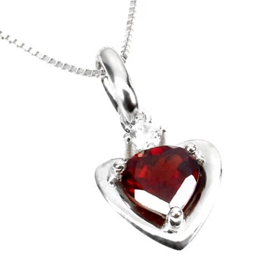 925 Argento Sterling Cuore Mozambico 6mm Finto Zirconia Cubica Collana 45.7cm - Immagine 1 di 4