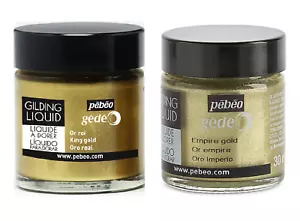 Líquido dorado Pebeo Gedeo 30 ml laca metálica hoja dorada 2 colores toda superficie - Imagen 1 de 5