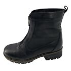 Blondo Boots Womens 8.5 Black Leather Fleece Lined Zip Up Waterproof