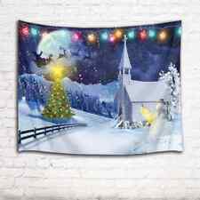Christmas Tree Lantern 3D Wall Hang Cloth Tapestry Fabric Decorations Decor