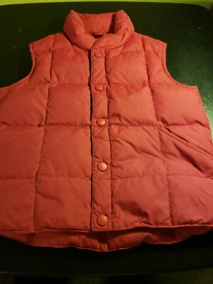 GIRLS YOUTH LANDS ENDS PINK PUFFER VEST SIZE 4 SNAPS POCKETS DOWN MOCK NECK - Image 1 of 4