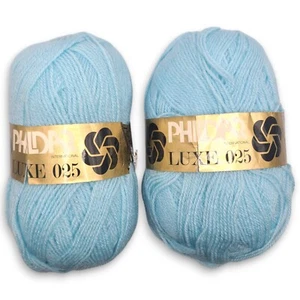 (Lot of 2) Phildar Luxe 025 Light Blue Skeins Acrylic & Wool 50g each - Picture 1 of 6