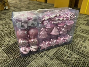 76ct Christmas Tree Ornaments Set Pink Shatterproof Christmas Balls Decoration - Picture 1 of 4