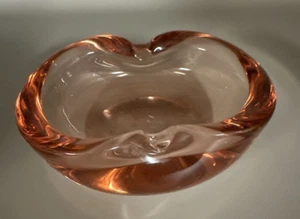 Blenko Art Glass Rose Pink Ashtray Trinket Dish 1960s Vintage - Picture 1 of 6