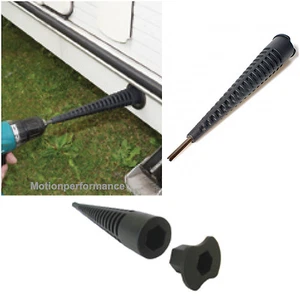 Caravan Corner Steady Jack Winder Electric Drill Attachment Adapter + Screw Peg - Picture 1 of 6