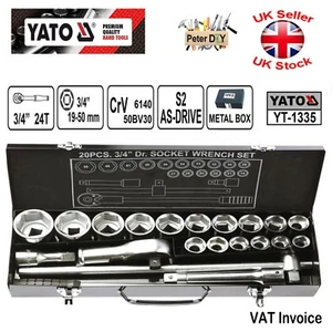 SOCKET SET 3/4'' 20 PCS Ratchet Tools Toolbox Yato Professional YT-1335 - Picture 1 of 4