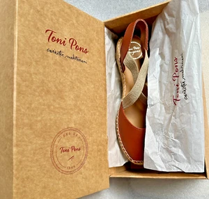 NEU SCHÖNE Sandalen Espadrilles TONI PONS Gr.40-39,5 Leder Cognac SPAIN NP79€ - Bild 1 von 11
