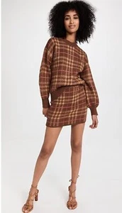En Saison Skirt Women’s Plus 1X Brown Pink Bronte Sweater Skirt Plaid Skirt B3 - Picture 1 of 10