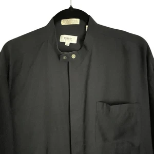 Pavo Lastrada Sz L Shirt Long Sleeve Band Collar Hidden Button Up Career Casual - Picture 1 of 11