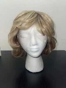 Envy Wig Human Hair Fiber Blended Curly Bob Style Champagne Color - Picture 1 of 9