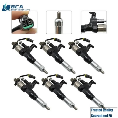 High-Quality 6PCS Diesel Injectors Fits Hino 198/238/258/268/338/500 7.7L L6 — 第 1/4 张图片