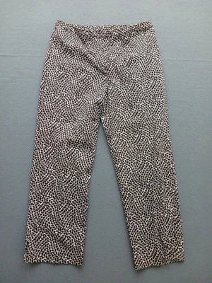 Pantalones para mujer Ann Taylor talla 10 negros rectos elásticos florales Foto 1 de 4