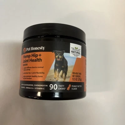 PETHONESTY Pet Honesty Senior Hemp Hip & Joint Support, Hemp for Dogs Peanut Butter