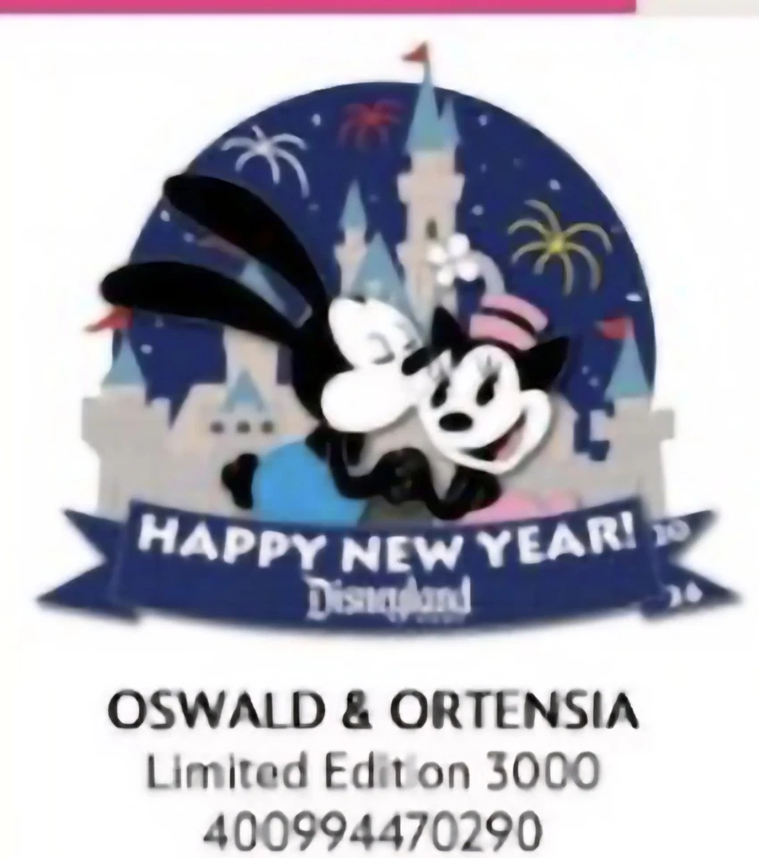 12/16 Preventa Disneyland Feliz Año Nuevo Oswald y Ortensia Pin Foto 1 de 1